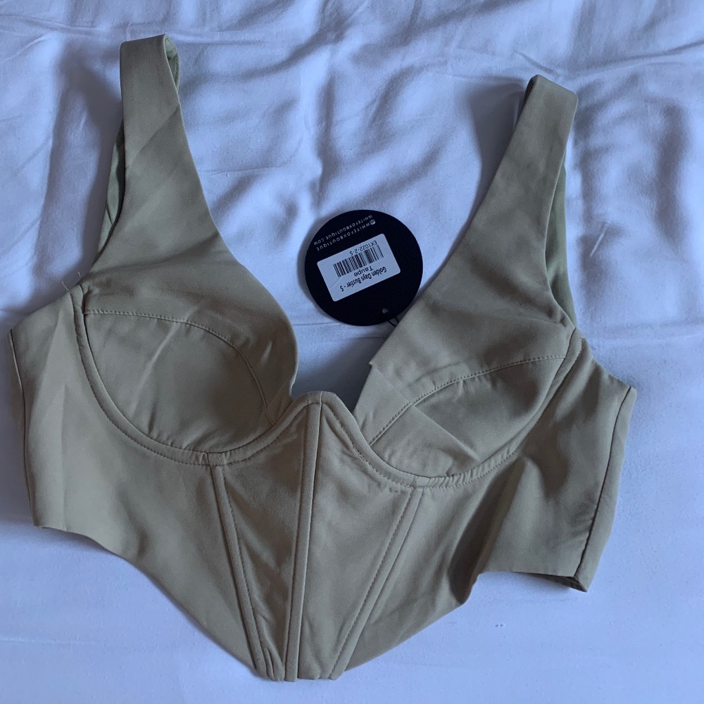 White fox corset top